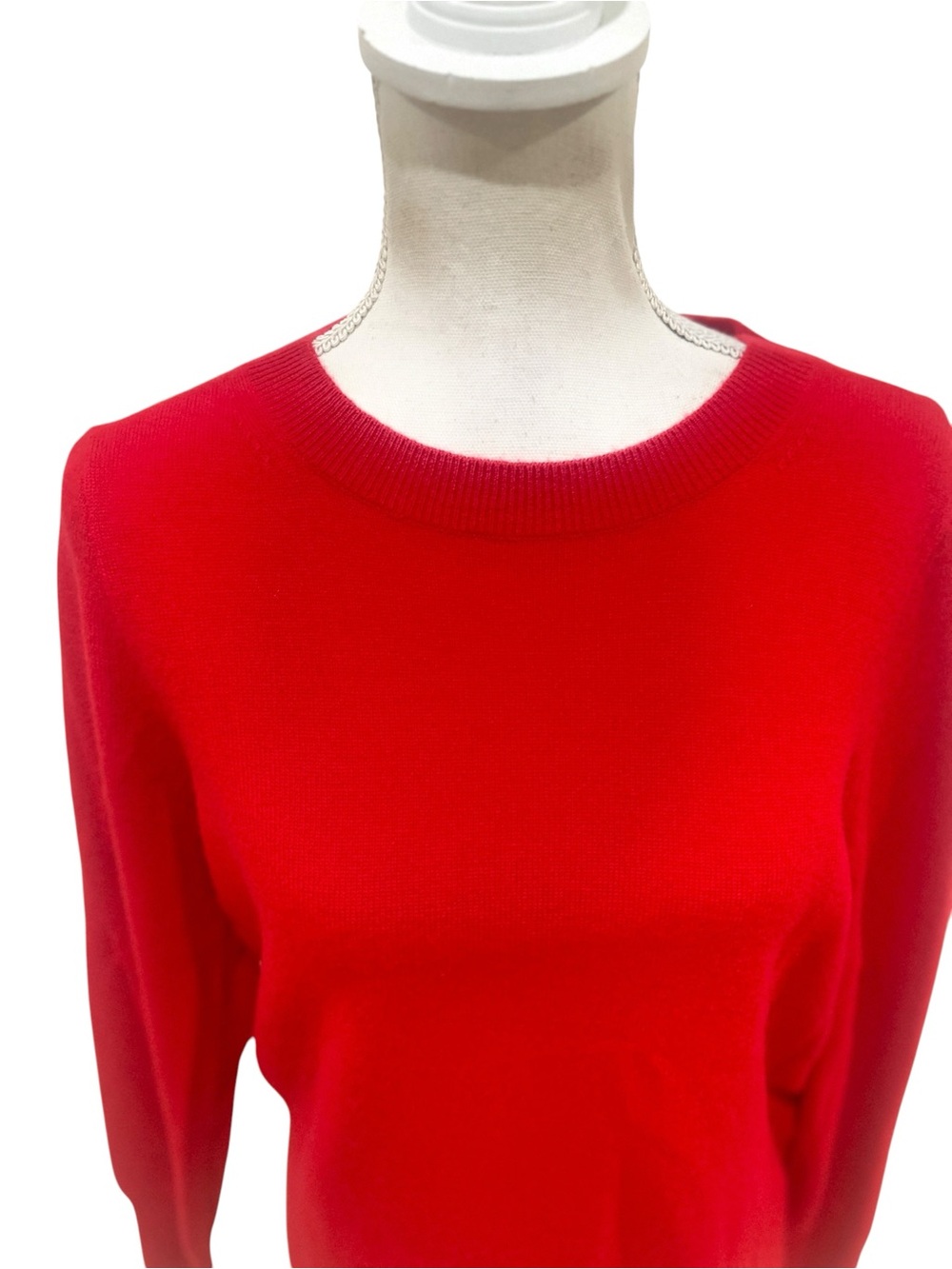 J. Crew Red Crewneck 100% cashmere classic fit lightweight Sweater size medium - Picture 4 of 8